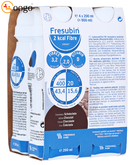 Fresubin 2 kcal DRINK mixed carton with and without fiber, 24x200 ml